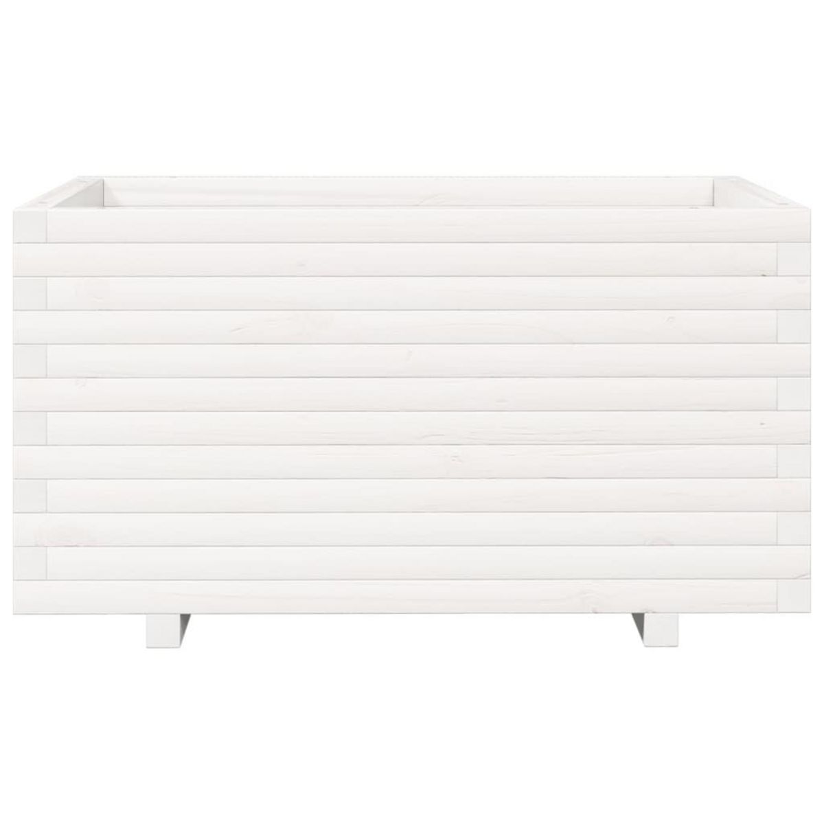 VIDAXL Jardiniere blanc 90x60x49,5 cm bois de pin massif