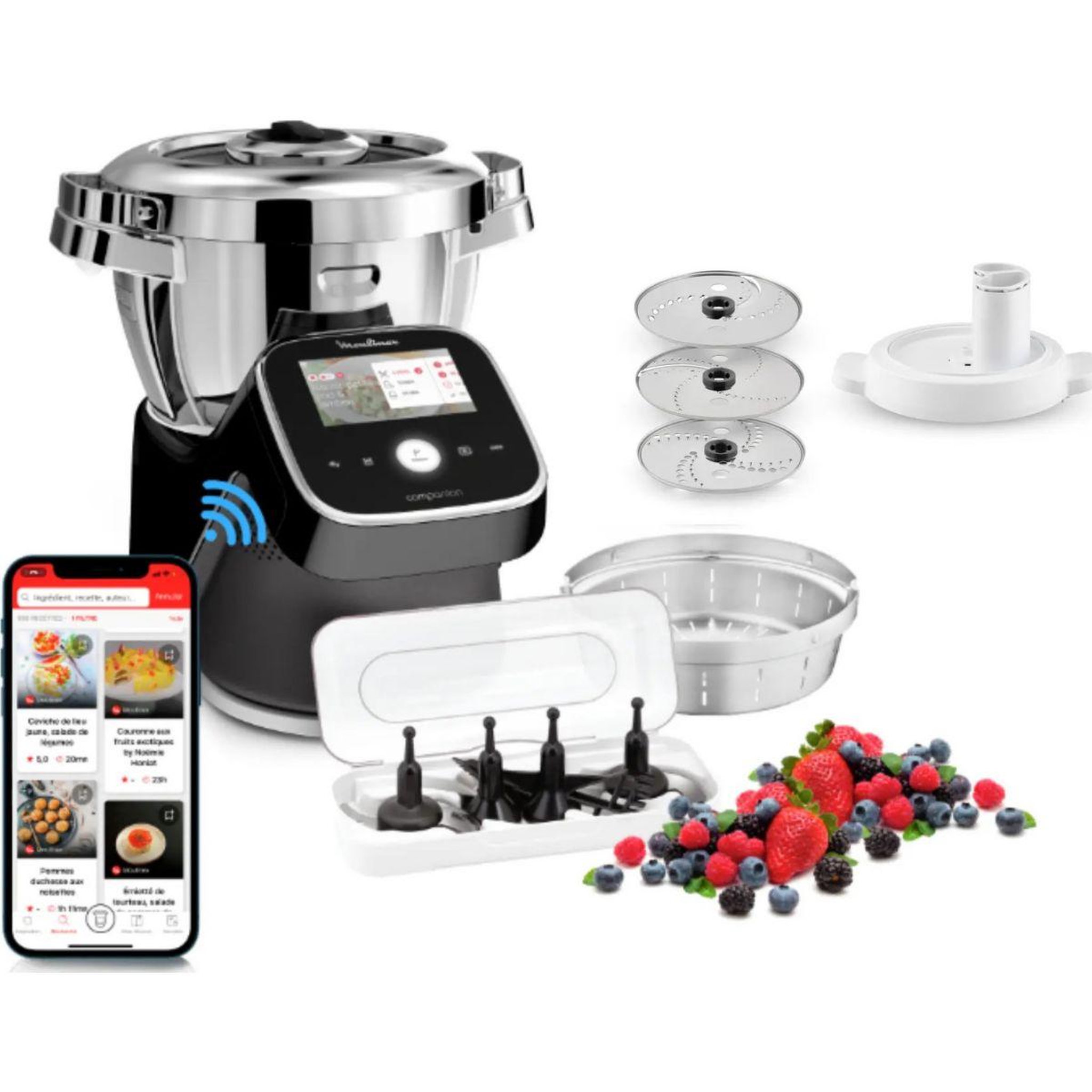 Voir la diapositive 1 : MOULINEX Robot cuiseur I Companion Touch Pro XL Noir HF93D810