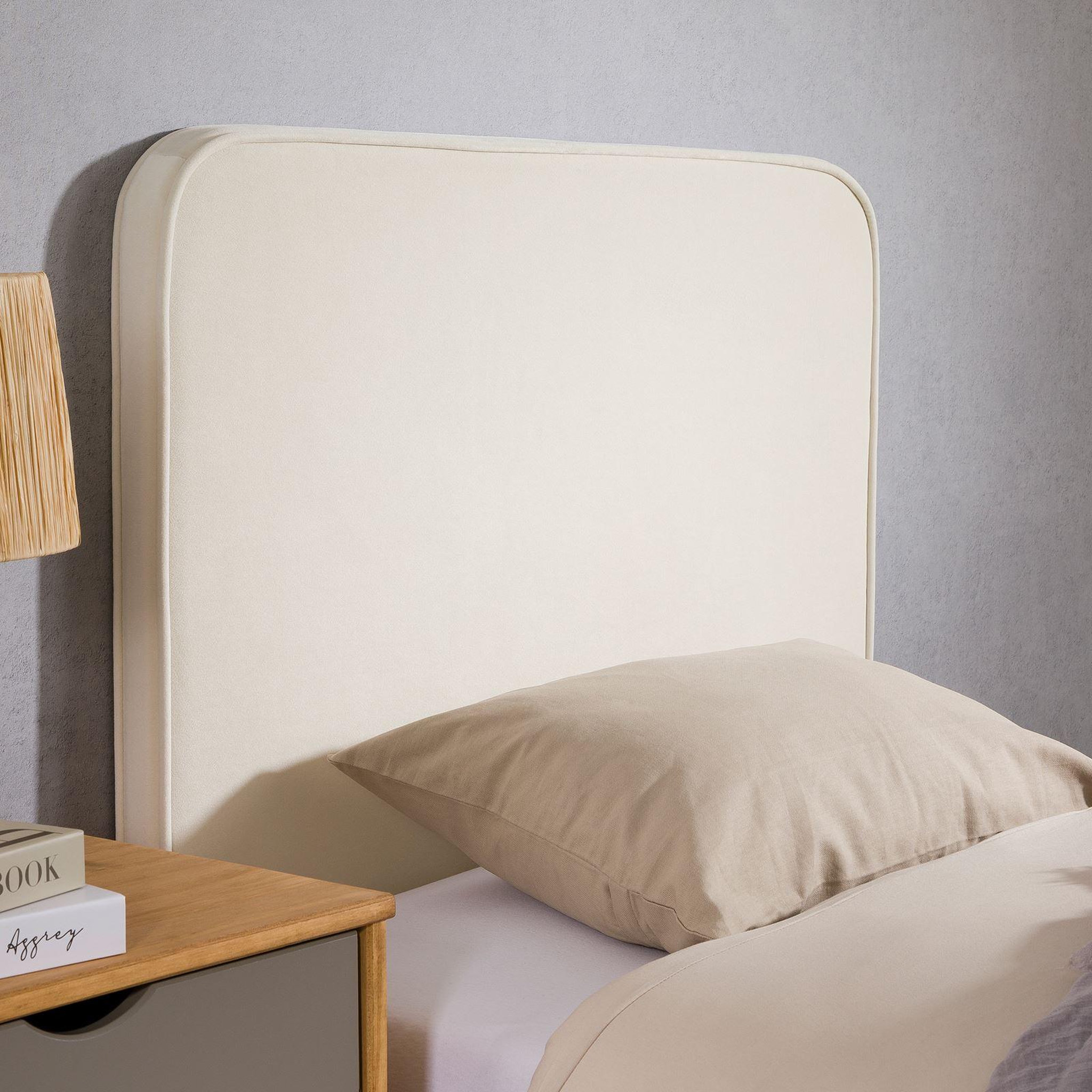Voir la diapositive 5 : IDIMEX Tête de lit lunar 90 avec fixation murale, en tissu