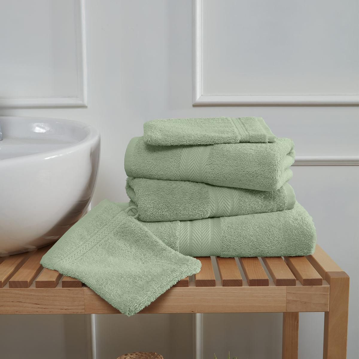 Sensei Maison Ensemble de bain 5 pièces (1 drap de bain + 2 serviettes de toilette + 2 gants) LUXURY