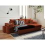 Voir la diapositive 3 : BEST MOBILIER California - canapé d'angle réversible convertible - avec coffre, tablette et poufs - en velours côtelé - 4 places