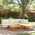 VIDAXL Salon de jardin avec coussins 6 pcs bois d'acacia solide