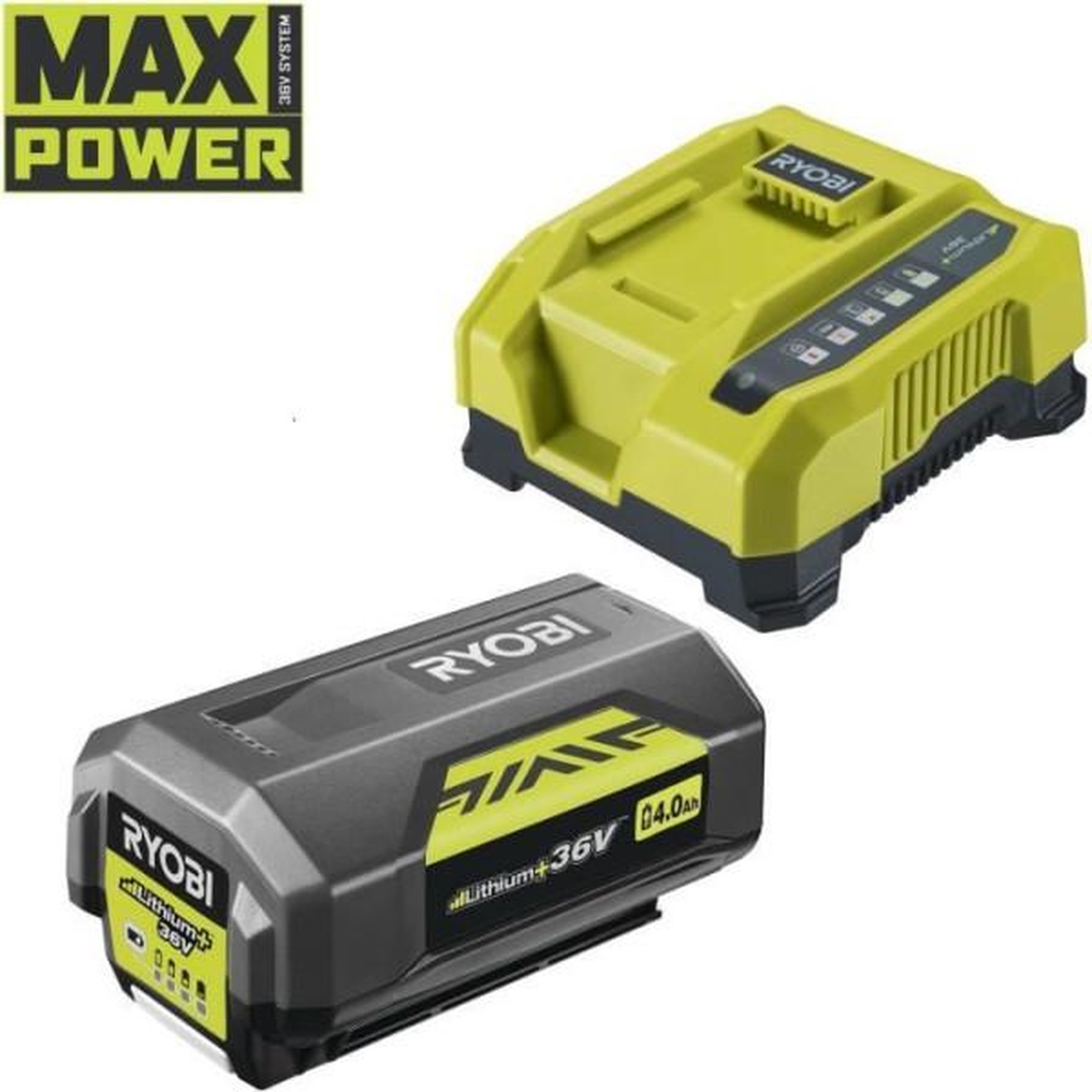 Voir la diapositive 2 : Ryobi Ryobi - 1 batterie lithium+ 36v maxpower 4,0 ah et 1 chargeur rapide 6,0 a - ry36bc60a-140