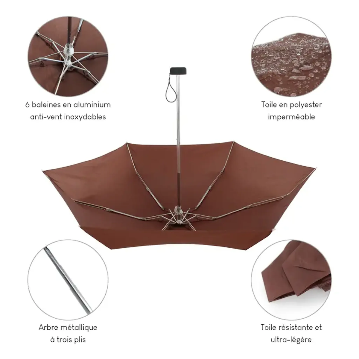 Alistair Parapluie ultra compact et resistant - Anti vent et retournement - ALISTAIR - Marque francaise garantie 1 an