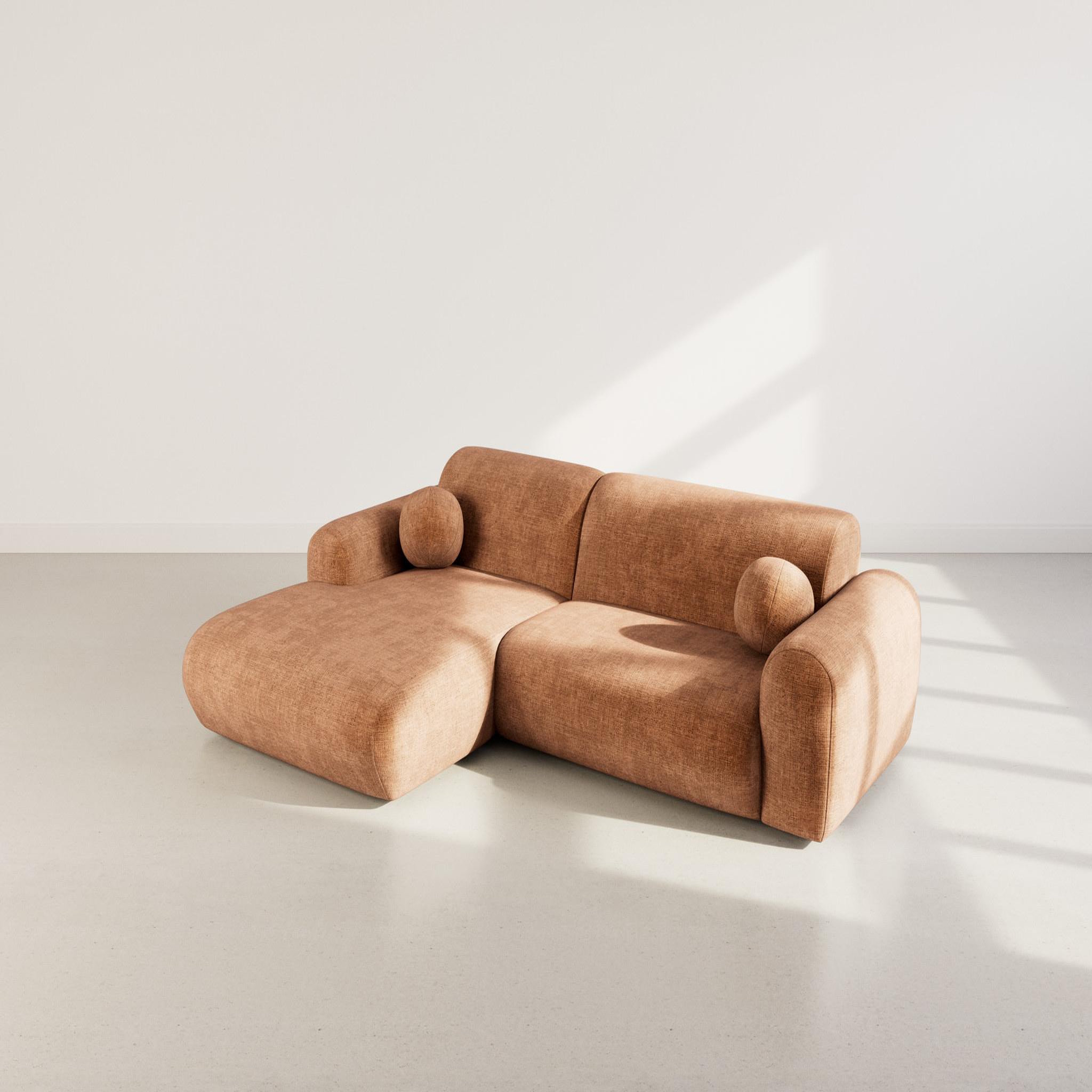 Voir la diapositive 3 : BEST MOBILIER Louise - canapé d'angle gauche 4 places en velours texturé