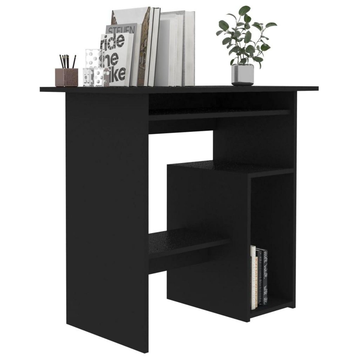 VIDAXL Bureau Noir 80x45x74 cm Bois d'ingenierie