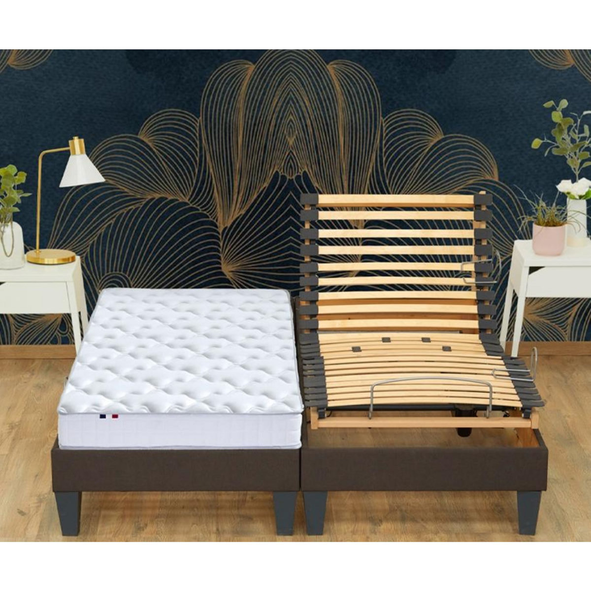 IDLITERIE Matelas relaxation mousse et mémoire de forme et mousse Made in France 90 x 200