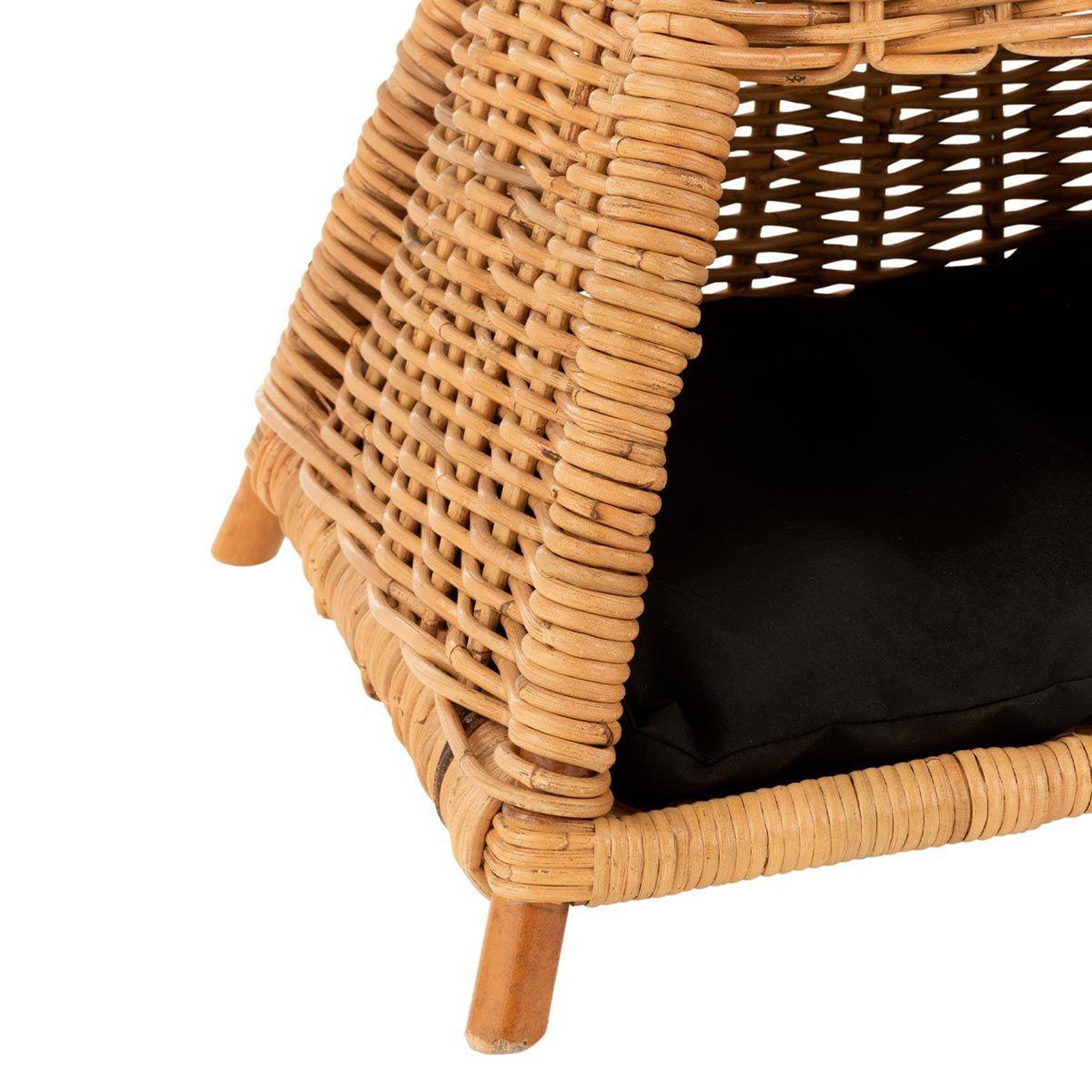 Voir la diapositive 2 : J-LINE Tipi pour chat en rotin  coussin  72cm jaune miel