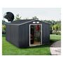 Voir la diapositive 2 : Habitat et Jardin Abri de jardin métal -  Vegas - 15 m² avec gouttière - Gris