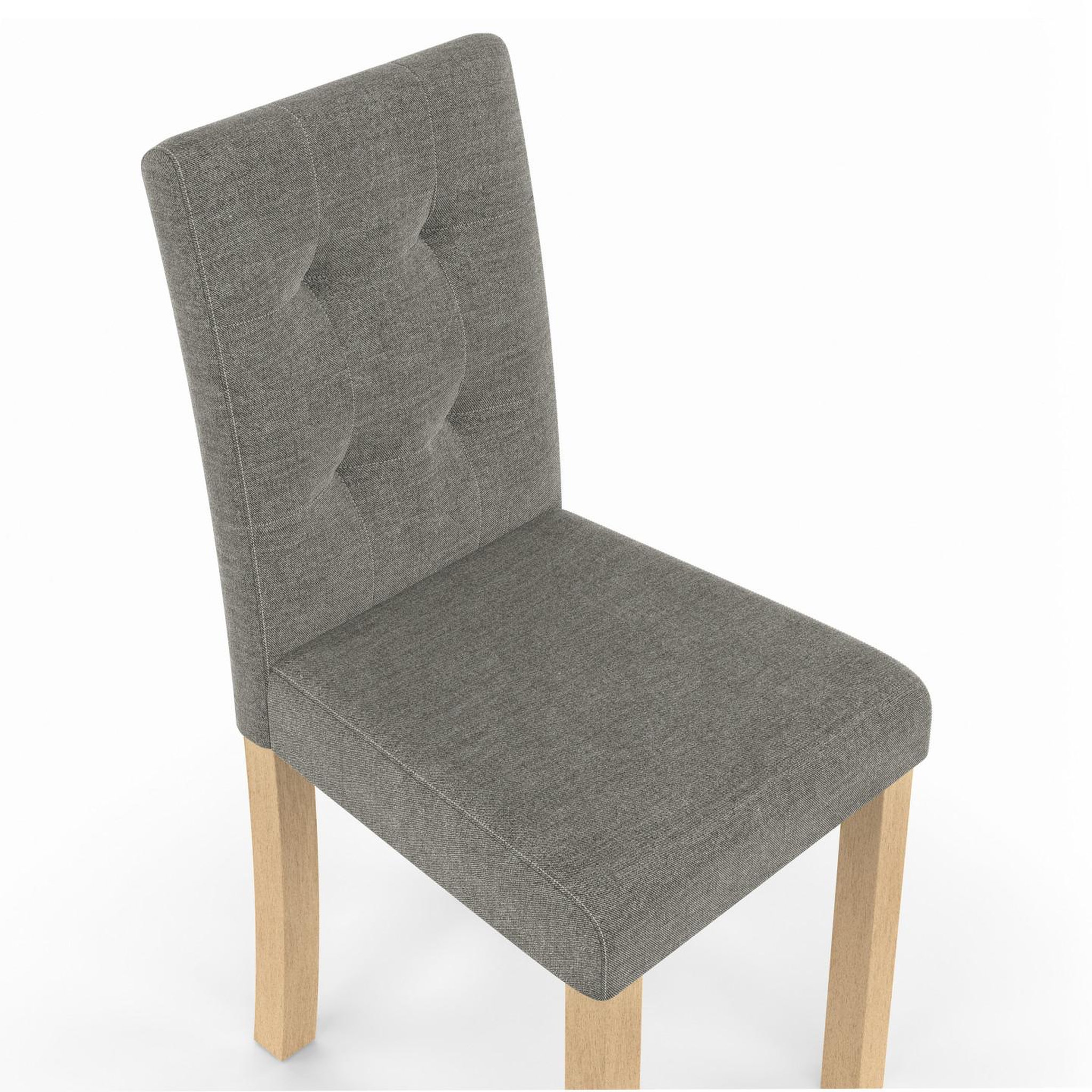 Voir la diapositive 6 : ID MARKET Lot de 4 chaises polga capitonnées grises pour salle à manger