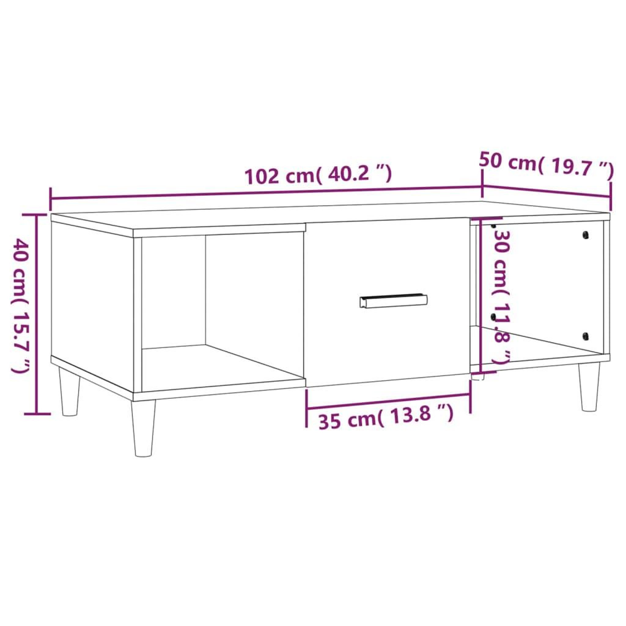 Voir la diapositive 6 : VIDAXL Table basse noir 102x50x40 cm bois d'ingenierie
