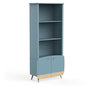 Voir la diapositive 1 : Bibliothèque bébé enfant 3 niches 2 portes bleu LINIA