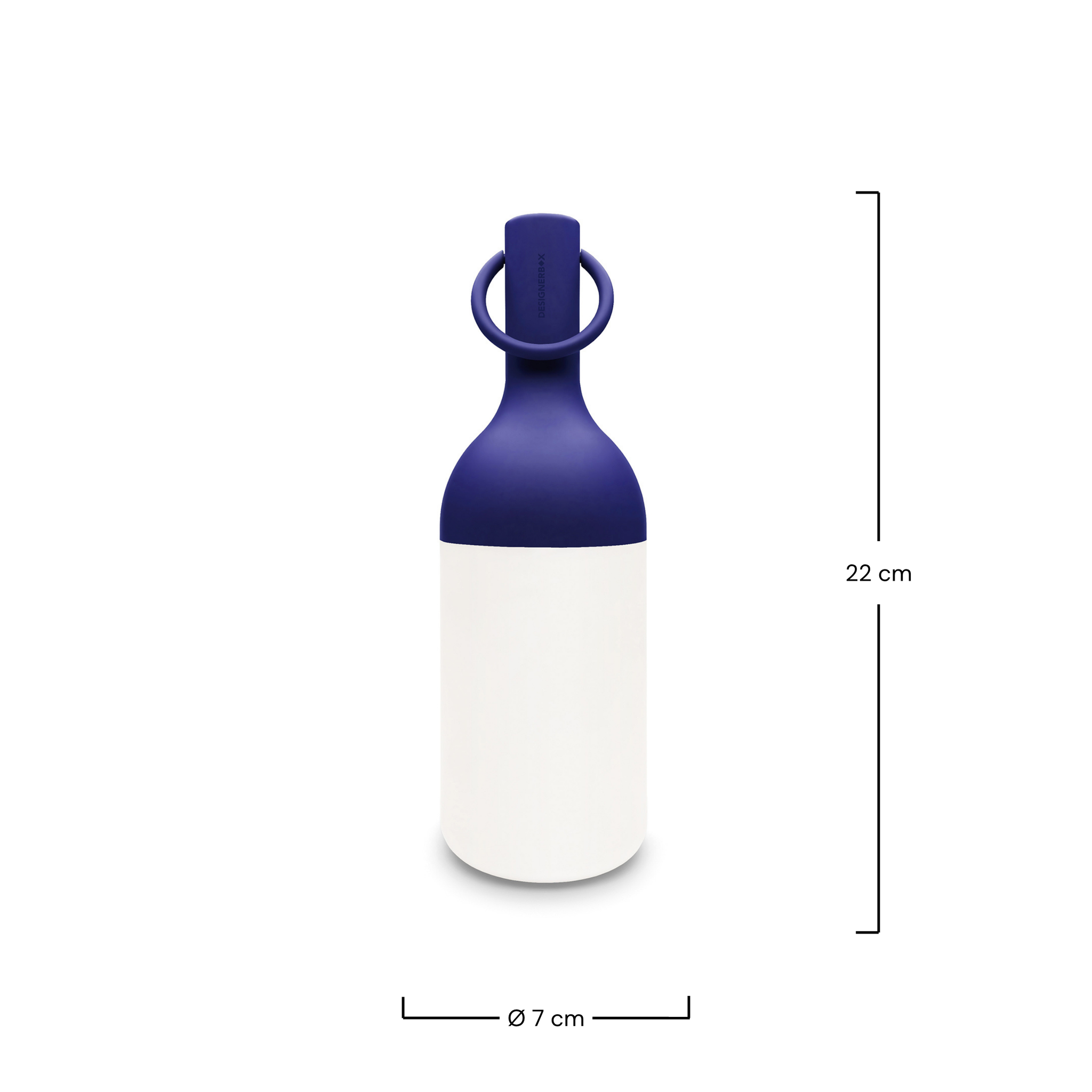Voir la diapositive 4 : MAISON PAVANE Petite lampe nomade en plastique bleu-Elo