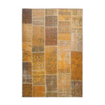 Paris Prix Tapis Tissé Imprimé Patchwork  Faye  Or. Coloris disponibles : Jaune