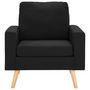 Voir la diapositive 3 : VIDAXL Fauteuil Noir Tissu