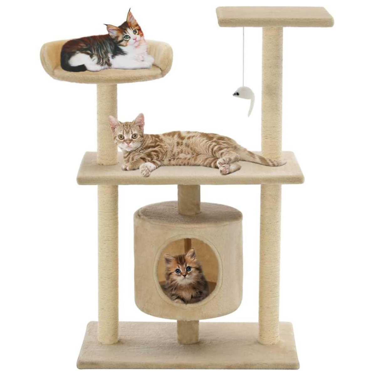 VIDAXL Arbre a chat avec griffoirs en sisal 95 cm Beige