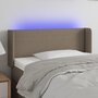 Voir la diapositive 1 : VIDAXL Tete de lit a LED Taupe 103x16x78/88 cm Tissu