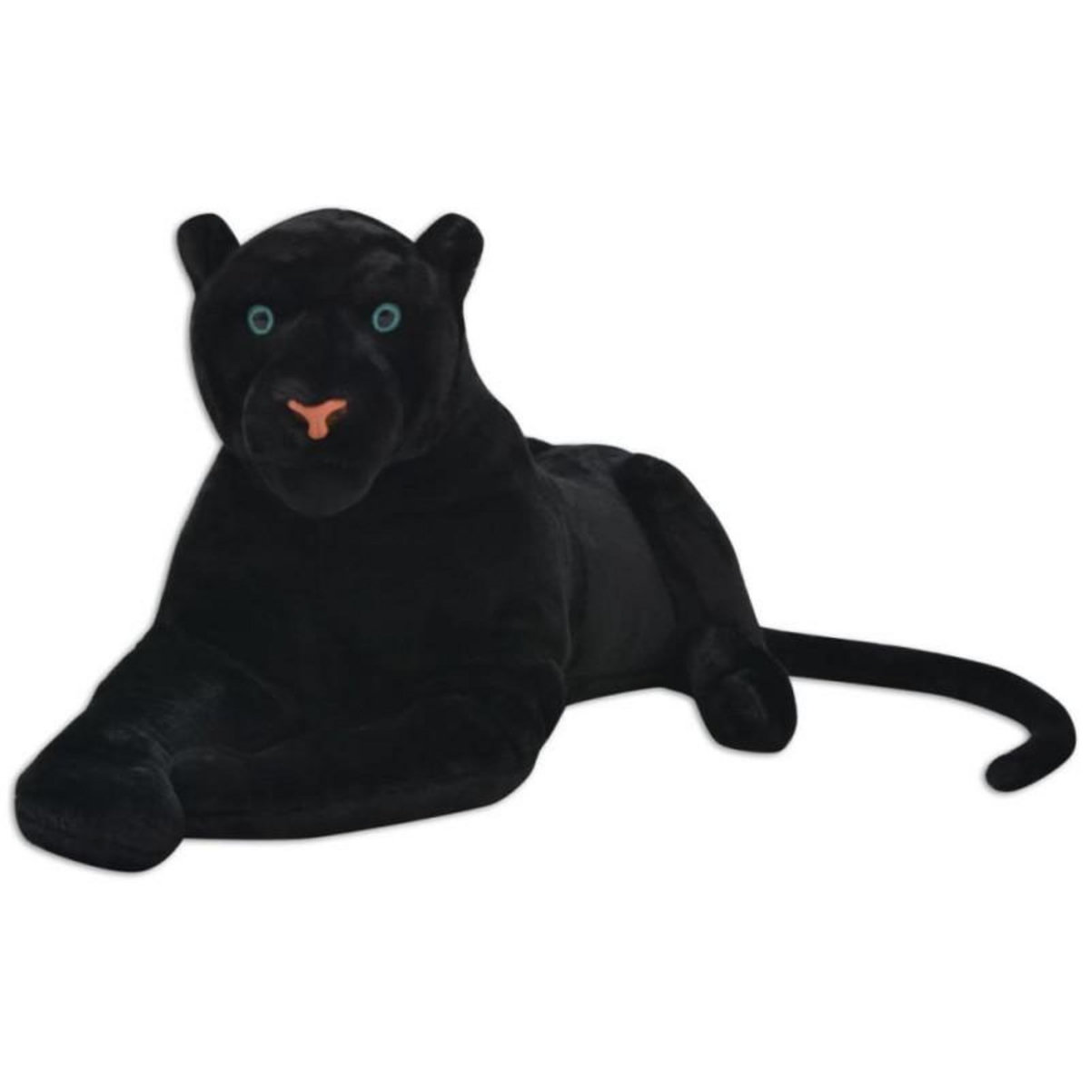 VIDAXL Panthère en peluche Noir XXL