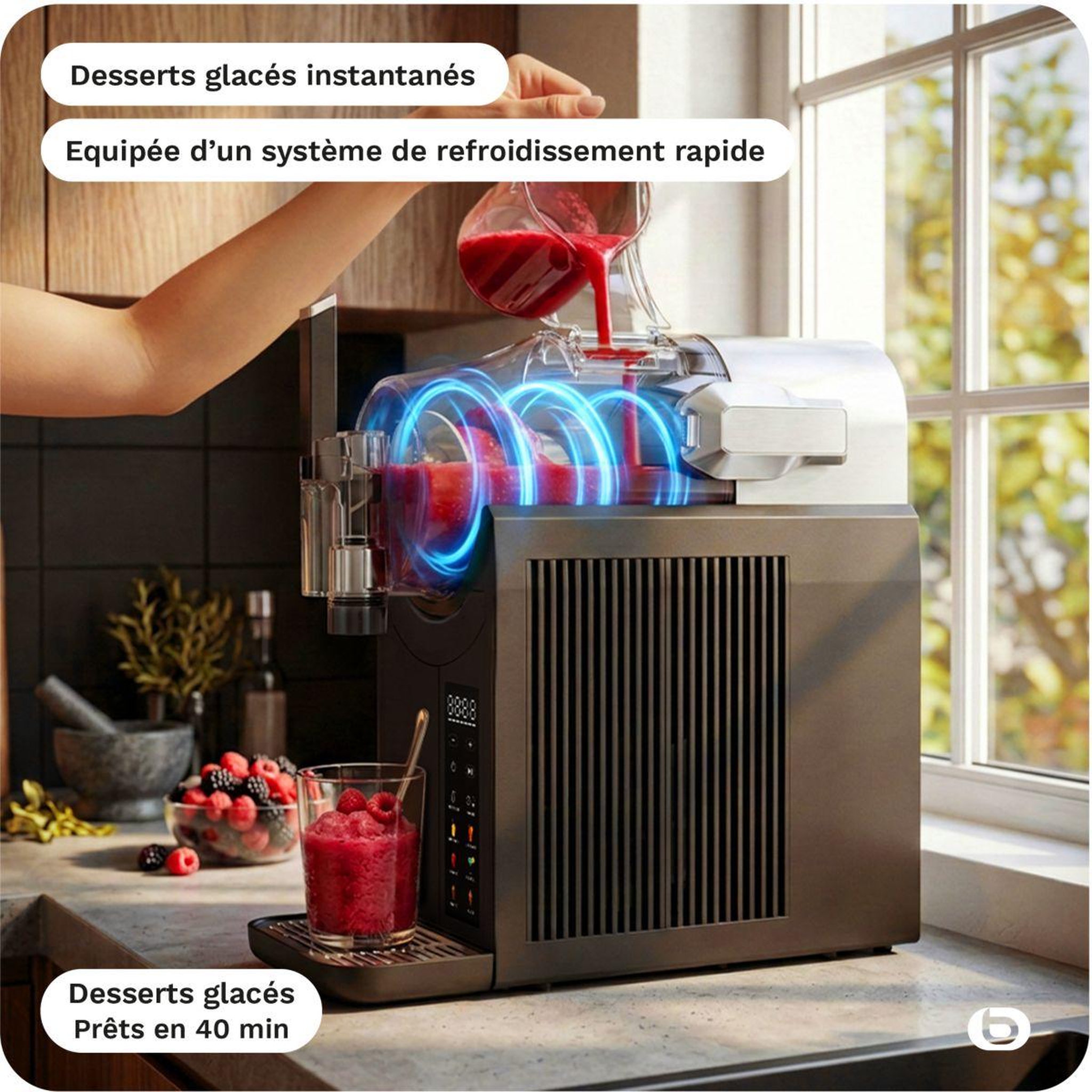 Voir la diapositive 5 : ESSENTIEL B Machine à granita EMGG1 Glaces à l'italienne, granités, milkshakes, cafés frappés, jus glacés, cocktails, 2L