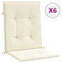 Voir la diapositive 2 : VIDAXL Coussins de chaise de jardin a dossier bas lot de 6 creme
