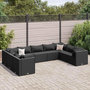 Voir la diapositive 1 : VIDAXL Salon de jardin 9 pcs avec coussins Noir Resine tressee