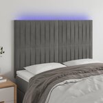 VIDAXL Tete de lit a LED Gris clair 144x5x118/128 cm Velours