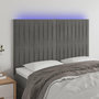 Voir la diapositive 1 : VIDAXL Tete de lit a LED Gris clair 144x5x118/128 cm Velours