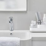 CENTRALE BRICO Porte-brosse à dents en abs Easy store, blanc, H.12 x l.25 x P.12 cm