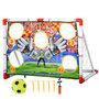 Voir la diapositive 1 : HOMCOM Cage de foot but d'entrainement 2 en 1 but de football futsal mur de tir amovible avec 5 cibles dim. 116L x 48l x 76H cm balle et gonfleur inclus