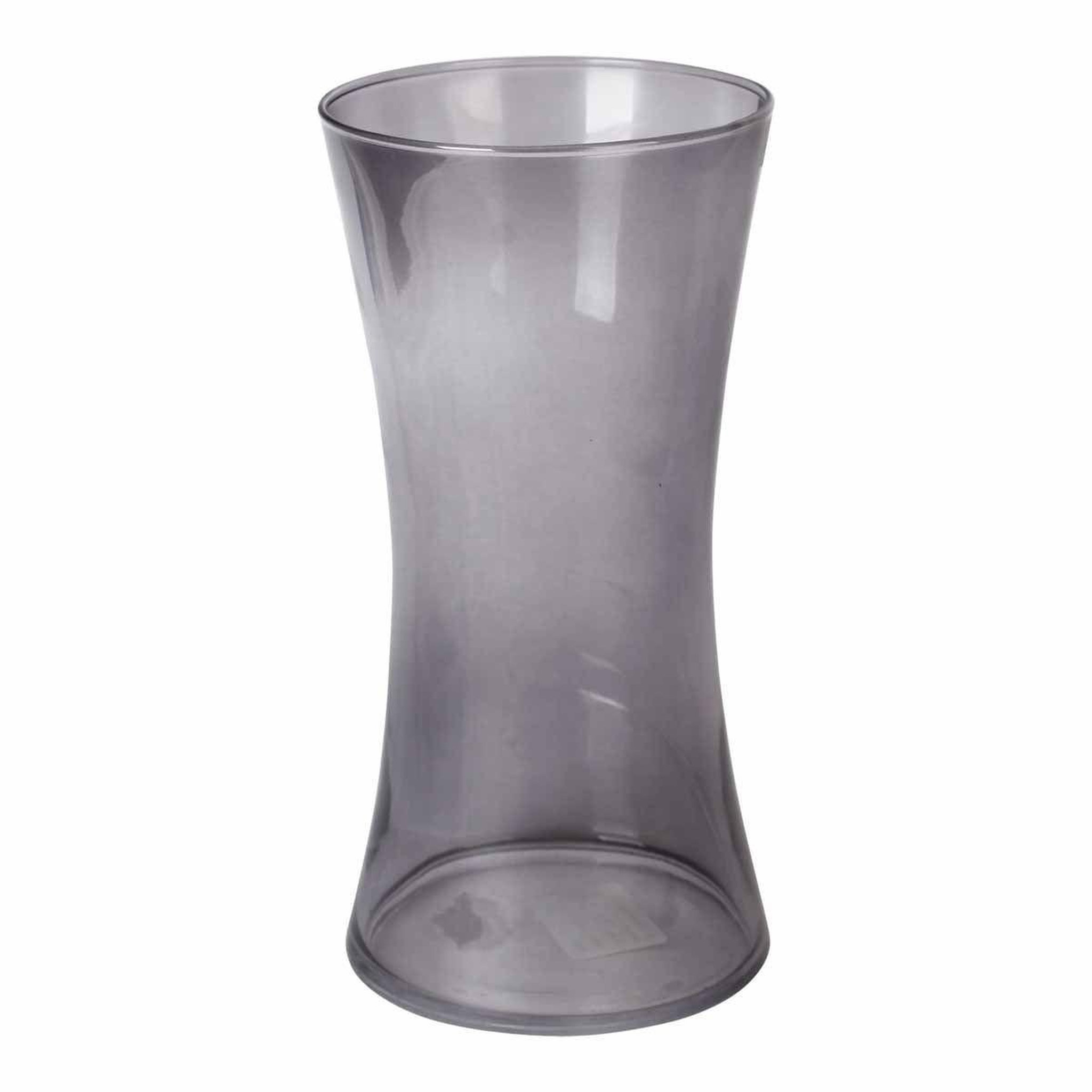 HOMEA Vase déco en verre  cintré  25cm gris