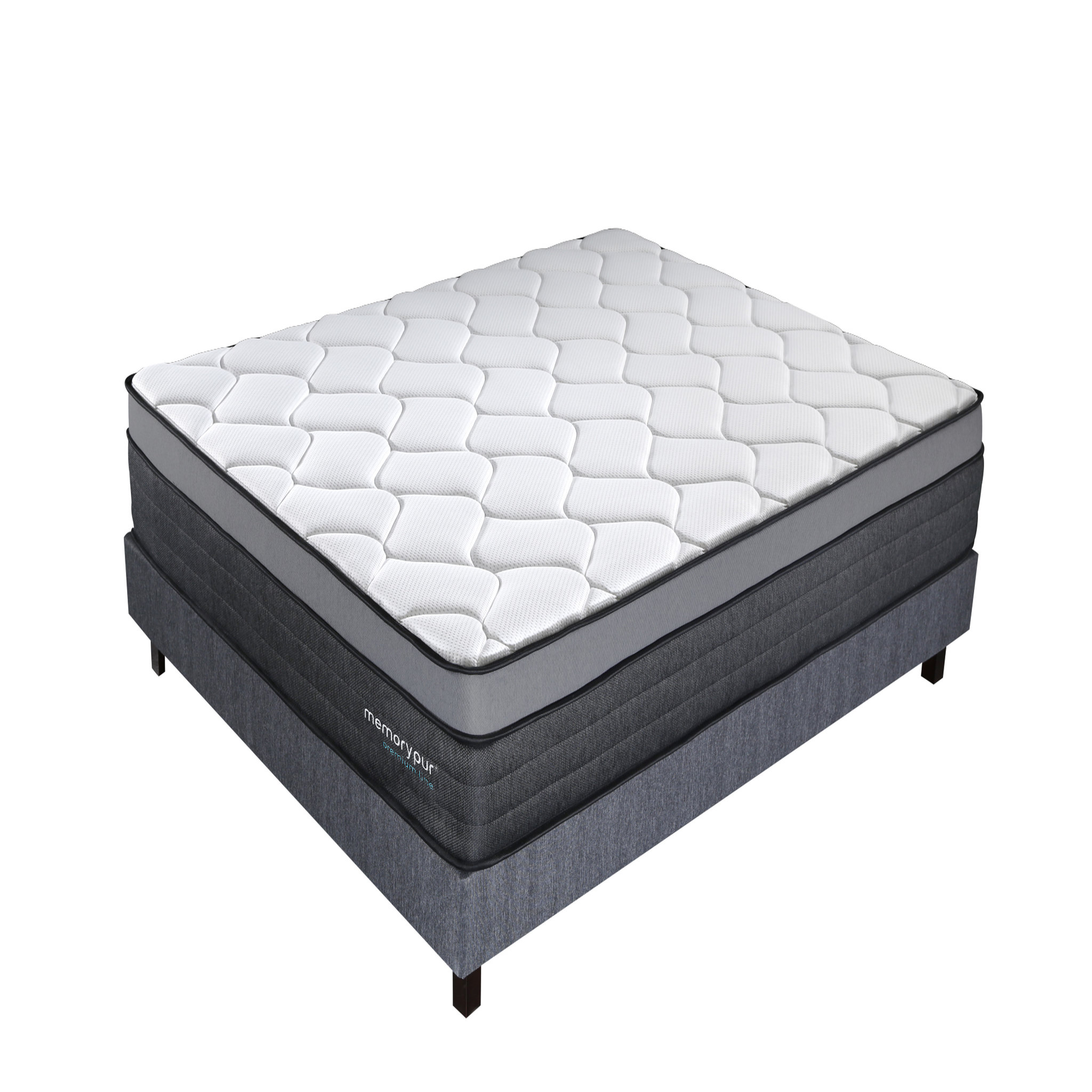 Voir la diapositive 1 : MemoryPur Ensemble matelas ressorts ensachés + sommier kit 160X200 cm PERFECTION