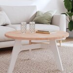 VIDAXL Dessus de table Ø80x2,5 cm rond bois massif de hetre