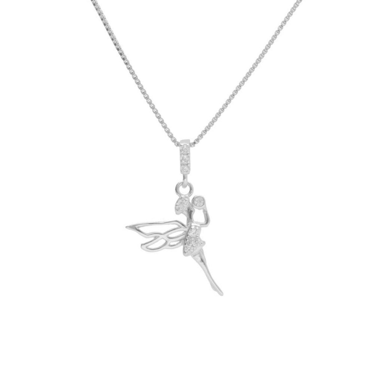 L'ATELIER D'AZUR Collier Argent 925/000 Rhodié - Fée Pavée de Zirconiums
