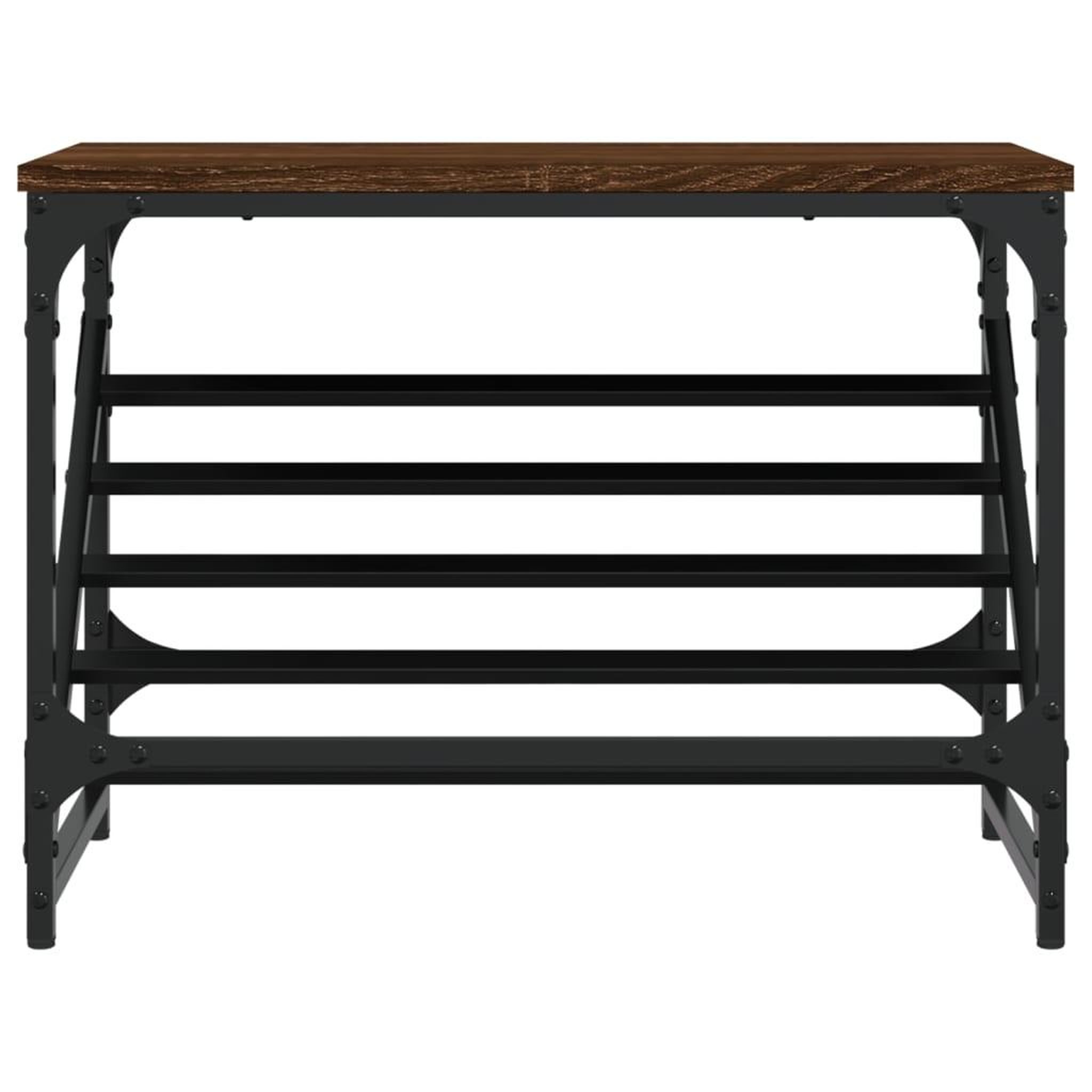 Voir la diapositive 4 : VIDAXL Etagere a chaussures chene marron 60x30x45 cm bois d'ingenierie