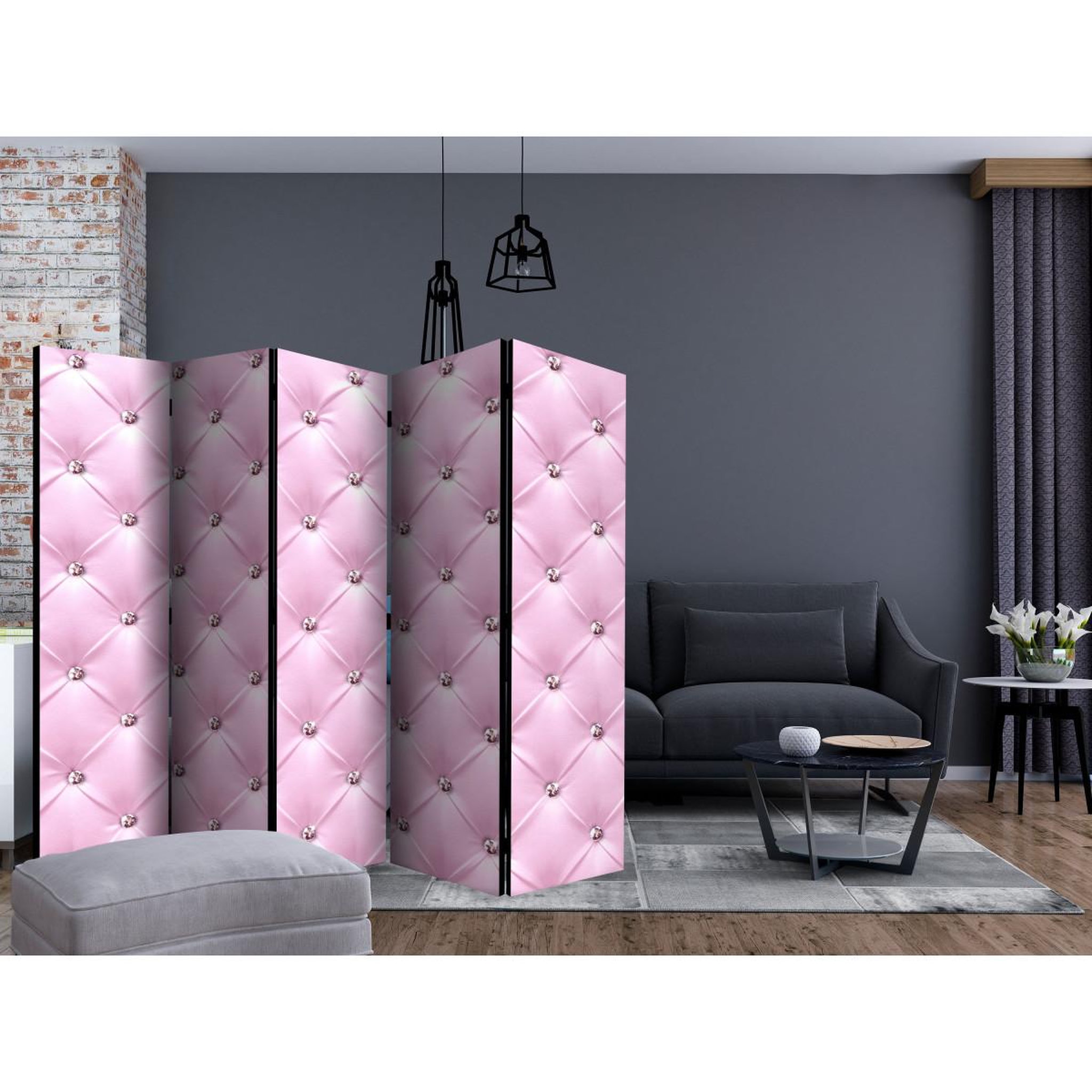Voir la diapositive 2 : Paris Prix Paravent 5 volets  pink lady  172x225cm