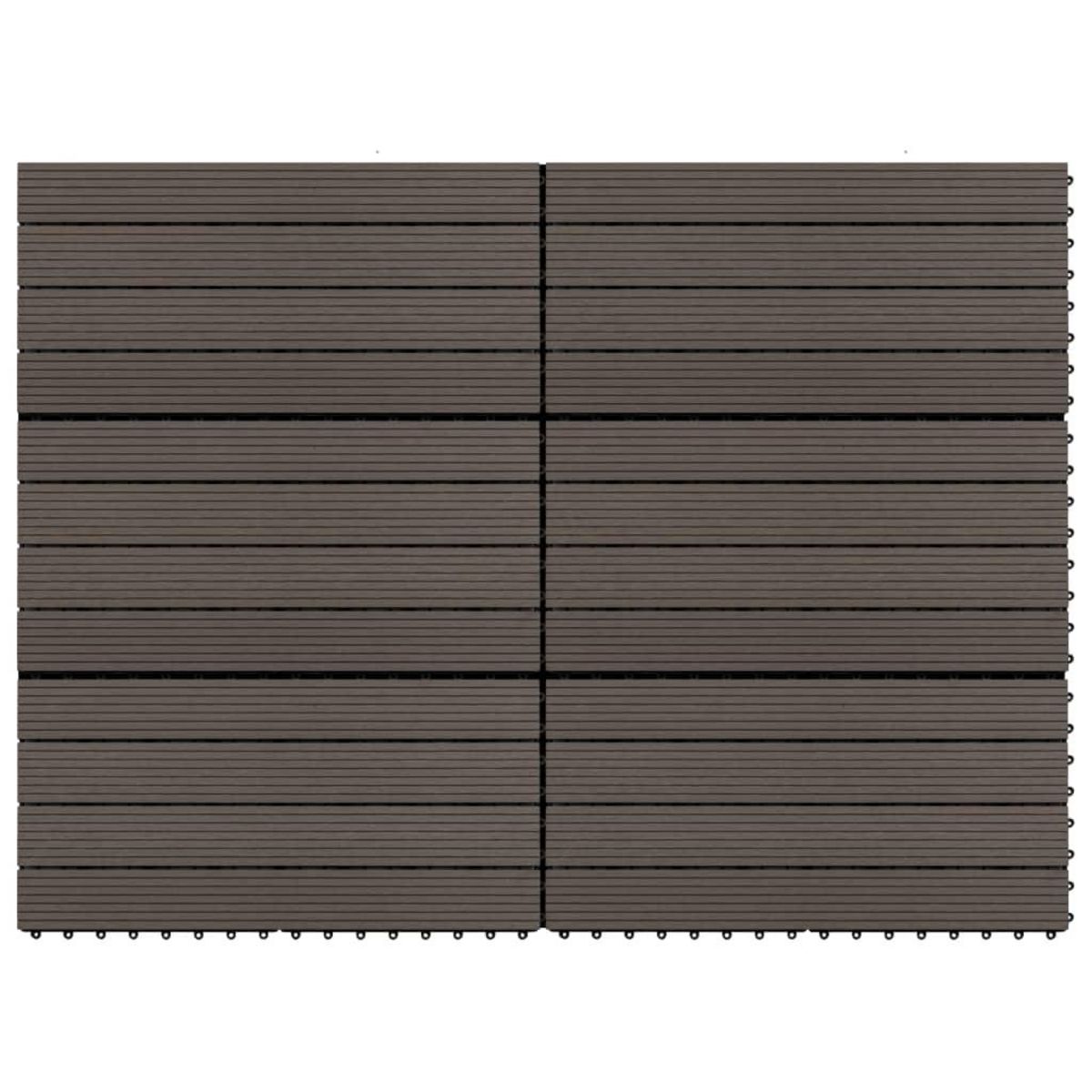 VIDAXL Carreaux de terrasse 6 pcs WPC 60x30 cm 1,08 m^2 Marron fonce