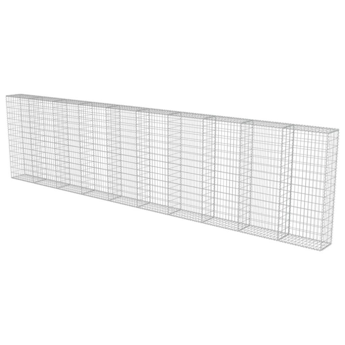 VIDAXL Mur a gabion avec couvercles Acier galvanise 600x30x150 cm