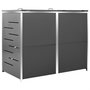 Voir la diapositive 4 : VIDAXL Abri pour deux poubelles 138x77,5x112,5 cm Inox