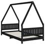 Voir la diapositive 3 : VIDAXL Cadre de lit pour enfants noir 90x190 cm bois de pin massif