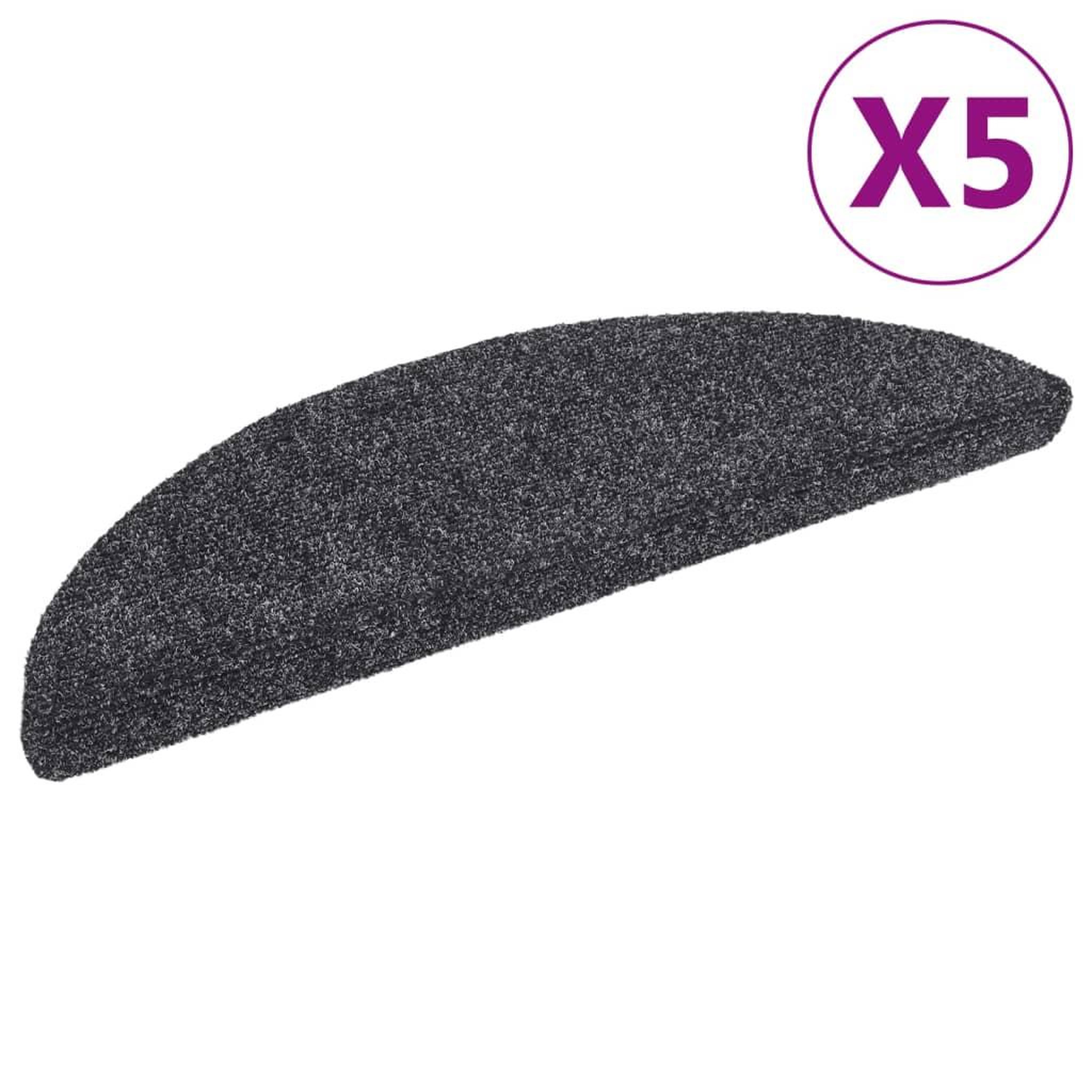 Voir la diapositive 2 : VIDAXL Tapis autoadhesifs de marches 5 pcs Gris fonce 56x17x3 cm