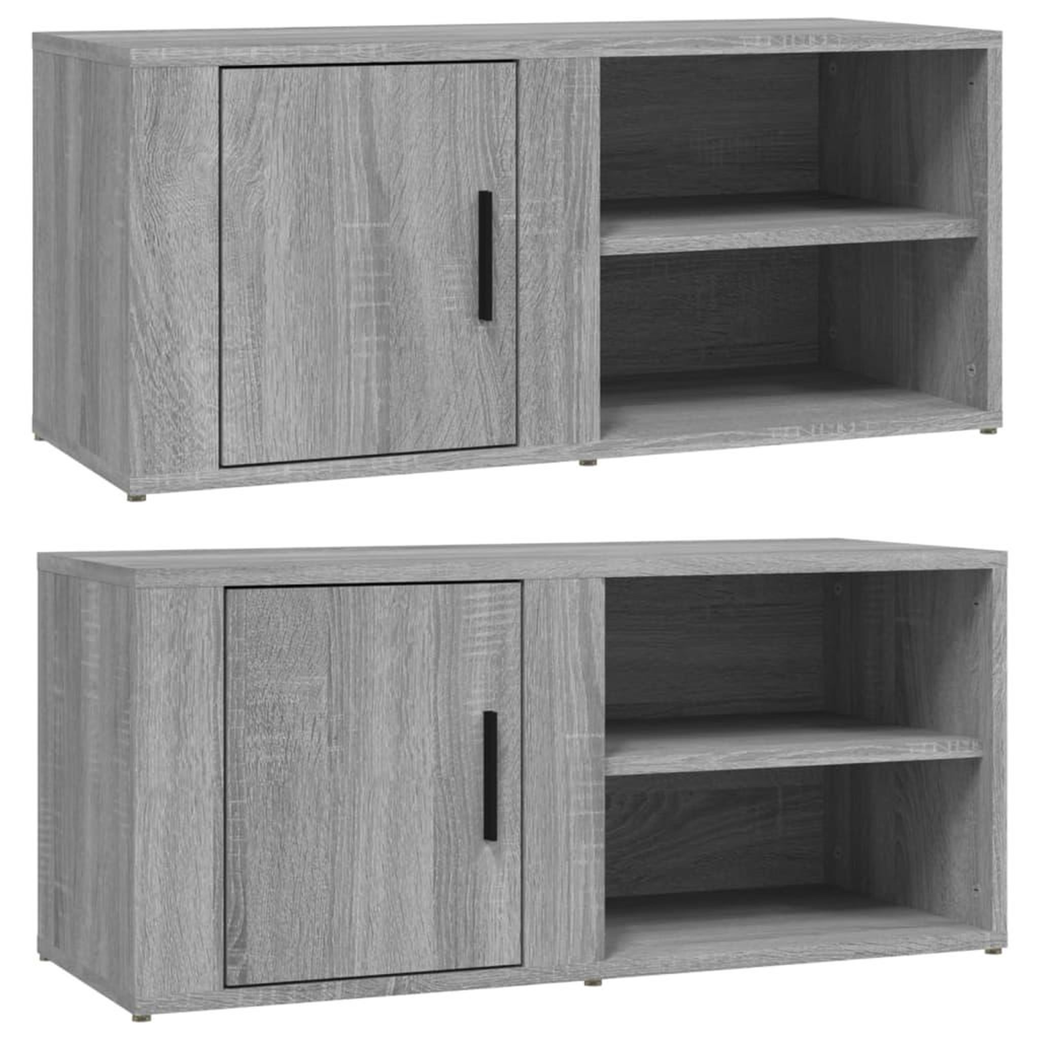Voir la diapositive 2 : VIDAXL Meubles TV 2 pcs Sonoma gris 80x31,5x36 cm Bois d'ingenierie