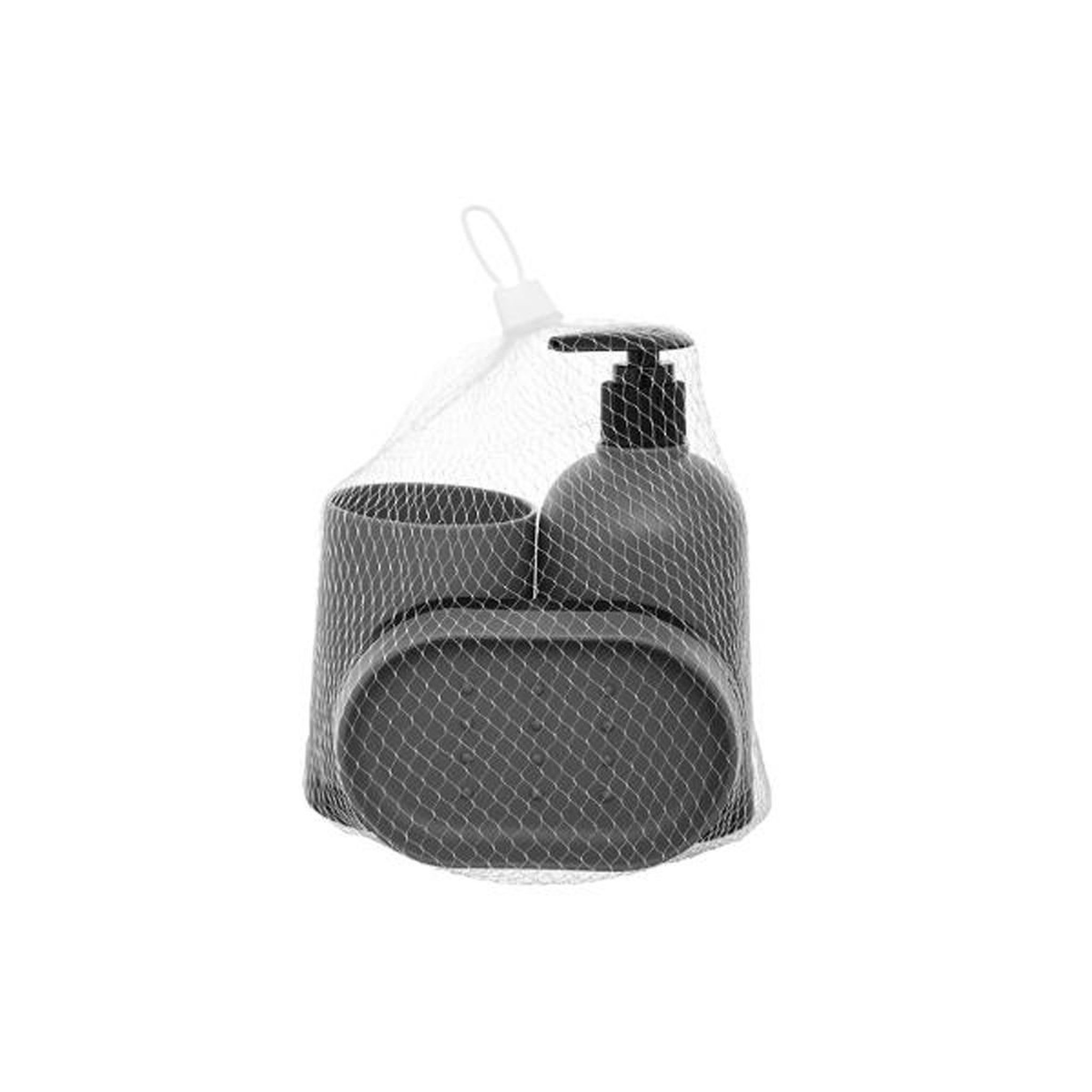 Voir la diapositive 2 : B BASIC & CO Set de 3 accessoires de salle de bain  strip  12cm gris