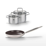 ELO Lot Poêle 32 cm et 2 Faitouts Inox Elo Bistro Line