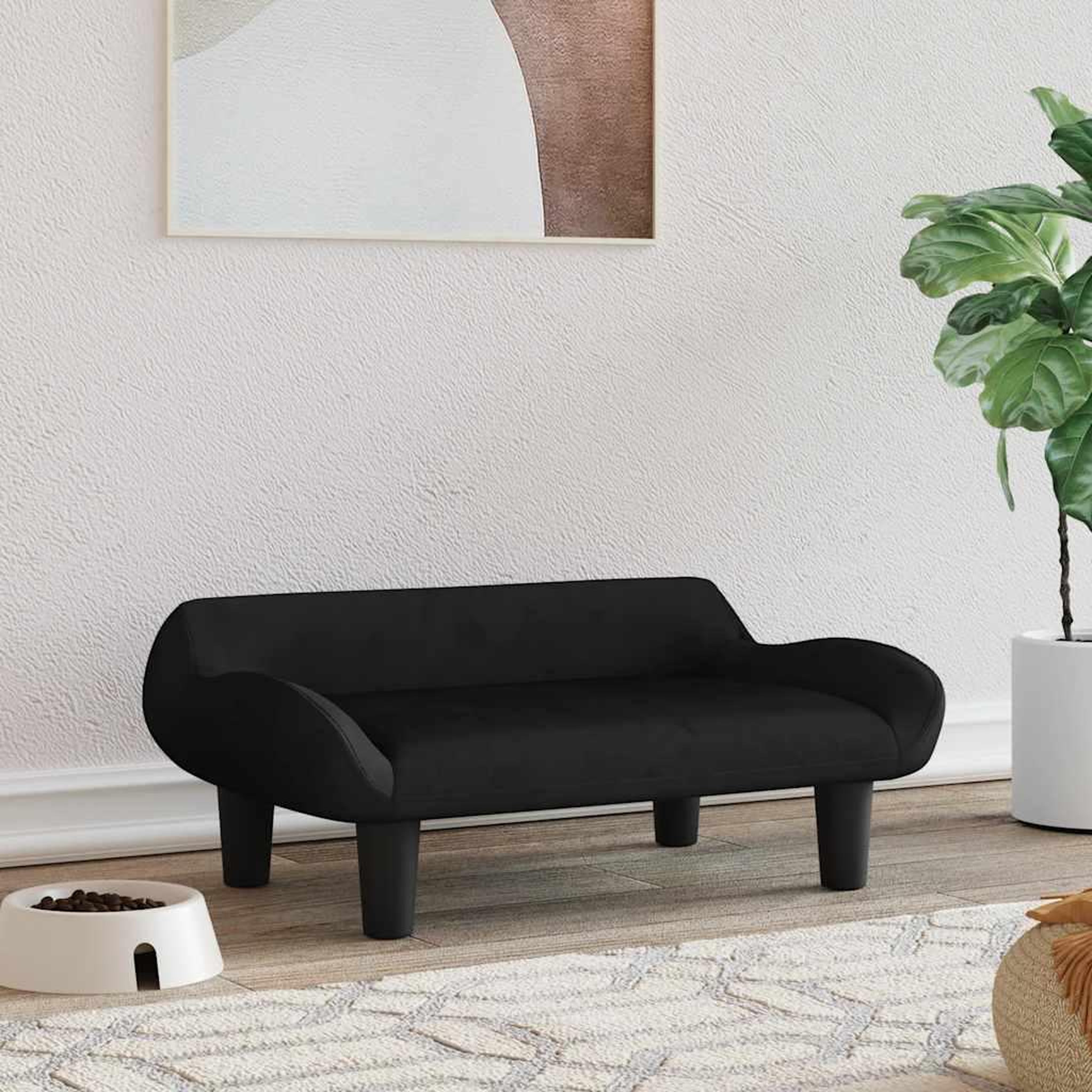 VIDAXL Lit pour chien noir 70x40x24 cm velours