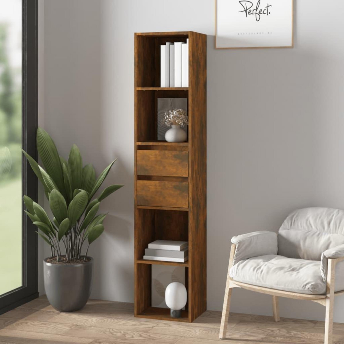 VIDAXL Bibliotheque Chene fume 36x30x171 cm Bois d'ingenierie
