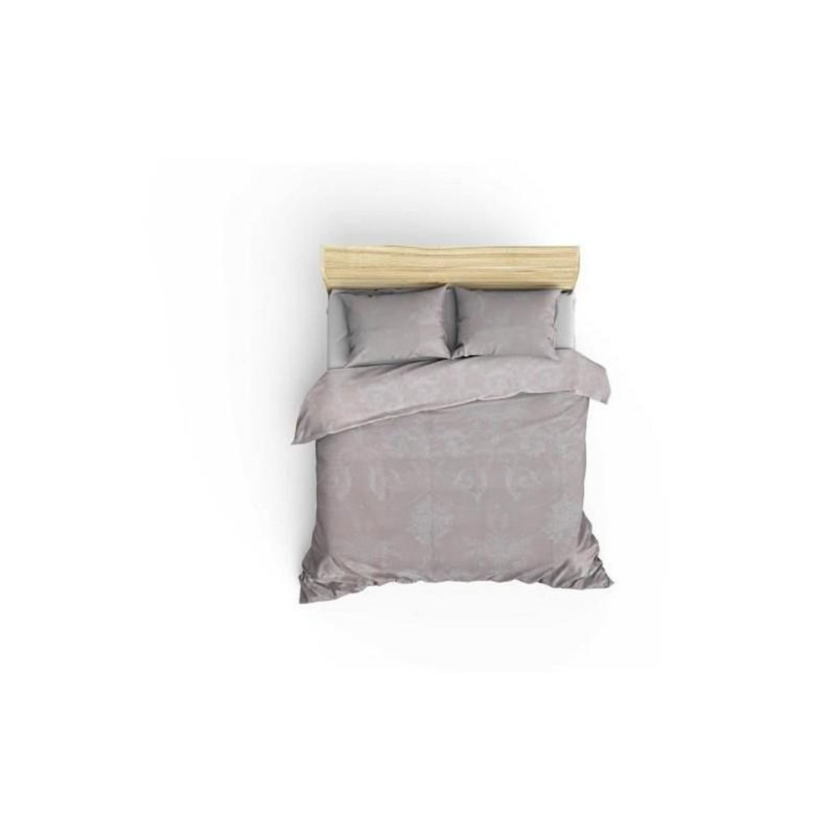 GENERIQUE Parure de lit - 1 housse de couette 220 x 240 cm + 2 taies d'oreiller 60 x 60 cm - 65% coton, 35% polyester - Vison