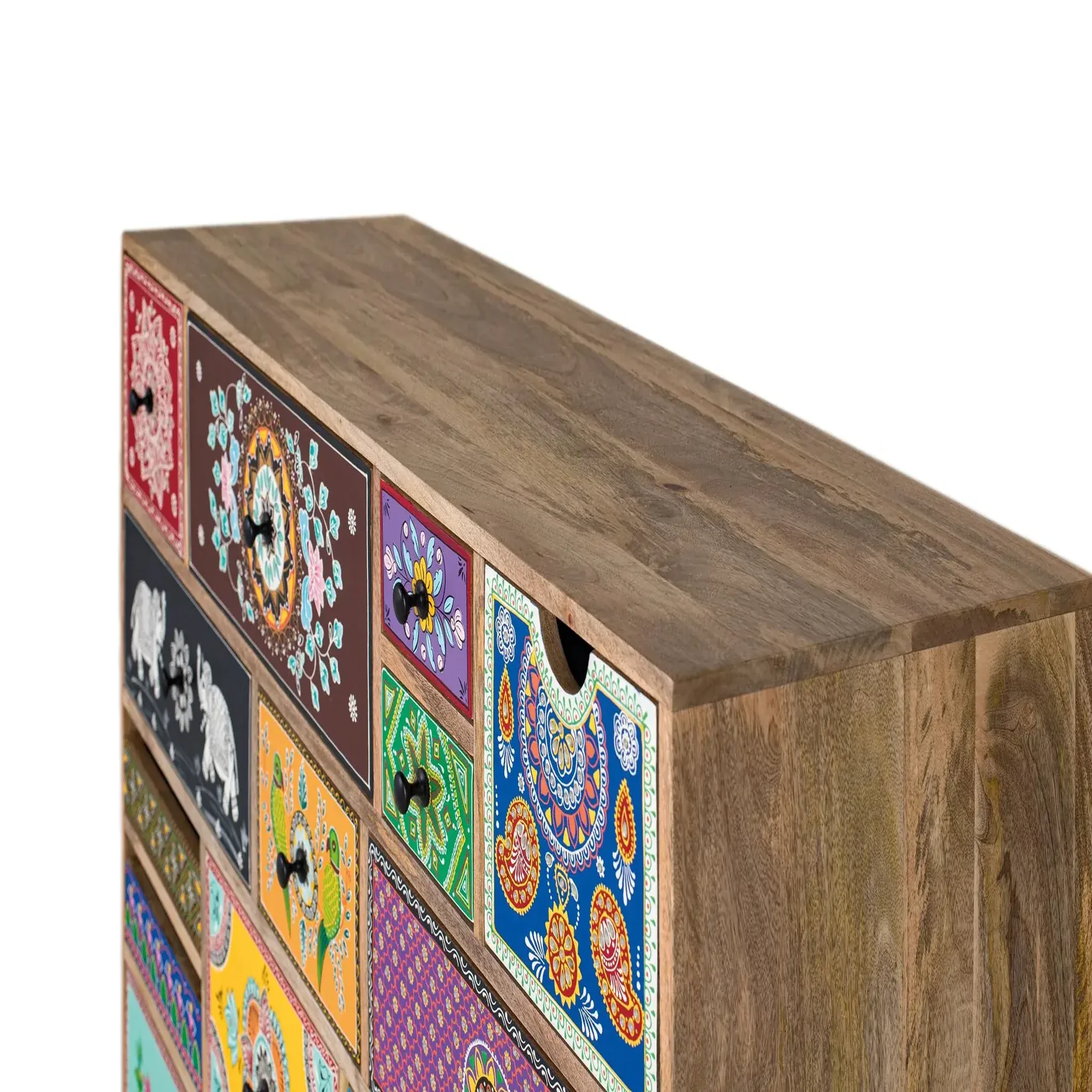 Voir la diapositive 3 : GINER Y COLOMER SL Commode en bois de manguier 120 cm style ethnique boho