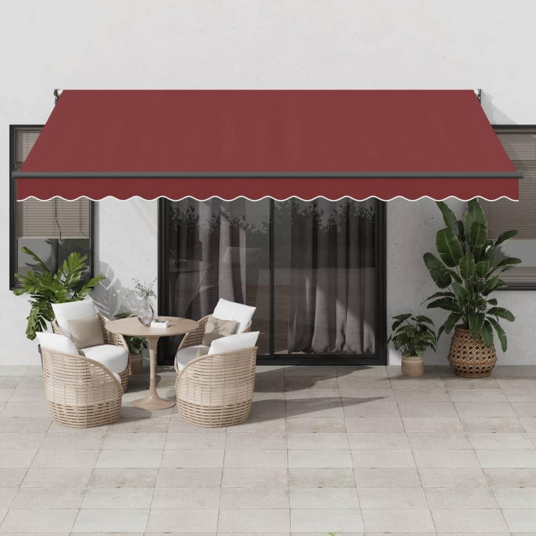VIDAXL Auvent retractable automatique bordeaux 450x300 cm