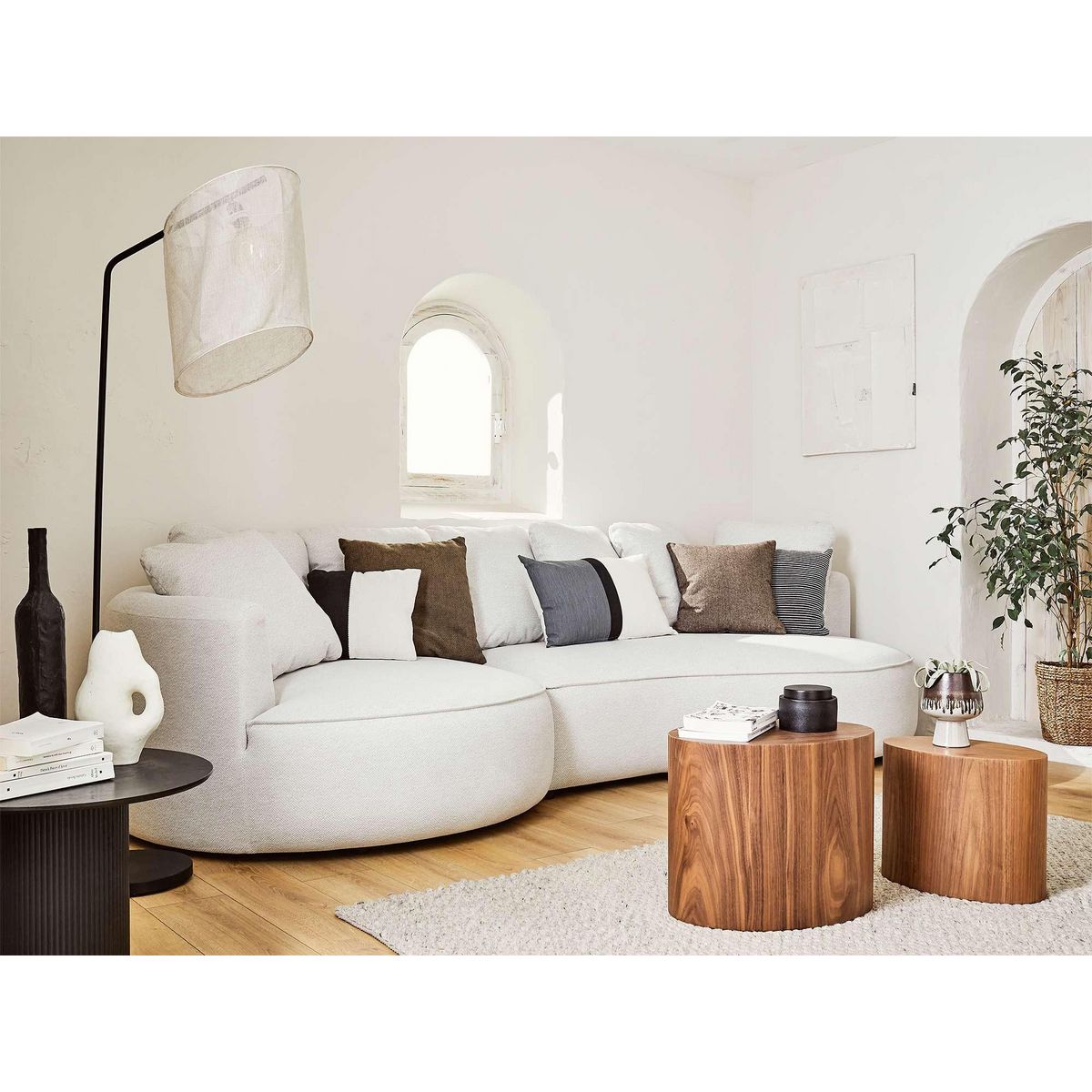 LISA DESIGN Hibiscus - canapé d'angle gauche 4 places - en tissu