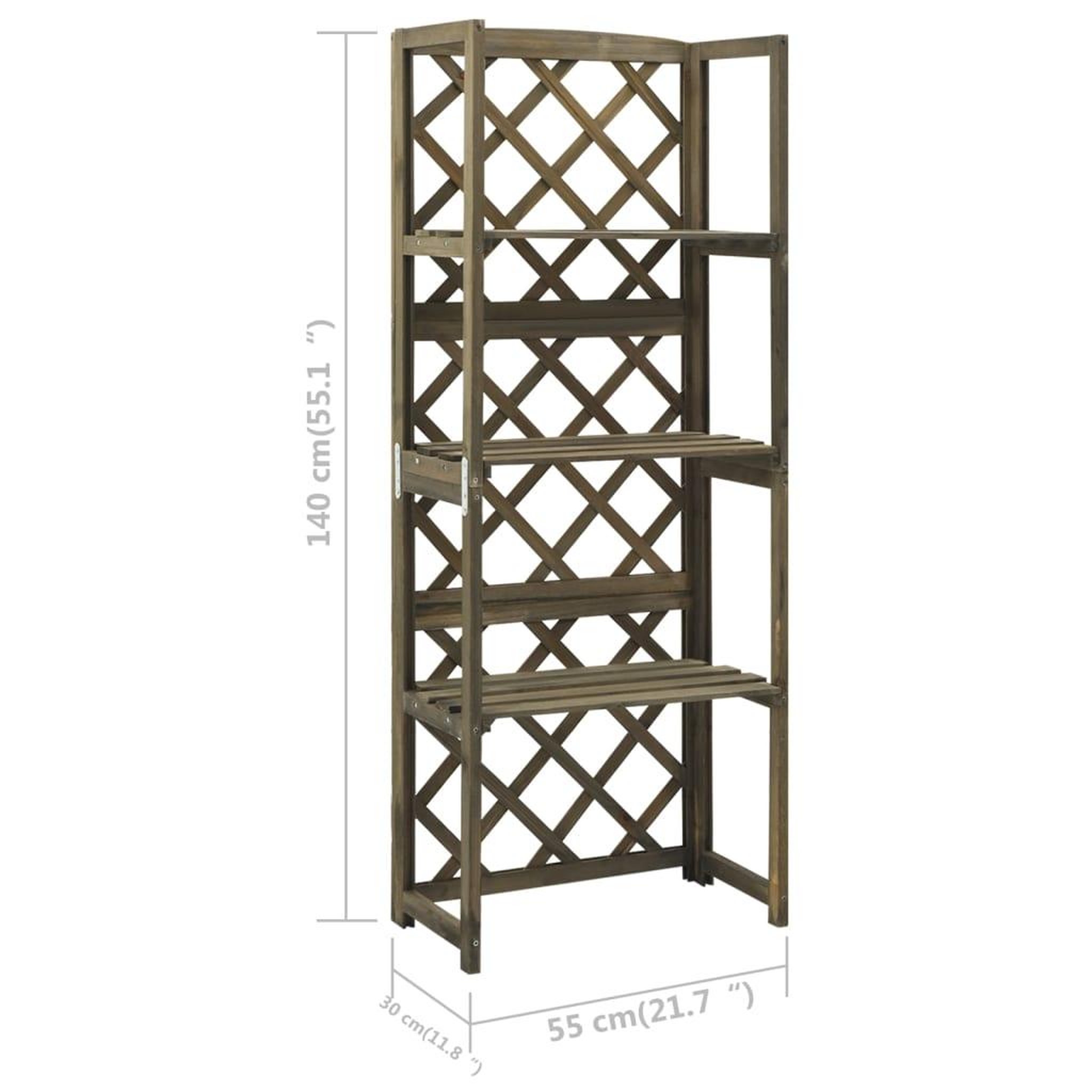 Voir la diapositive 6 : VIDAXL Treillis avec etageres Gris 55x30x140 cm Bois de sapin massif